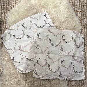 Pair of Minted Antler Print Pillow Covers